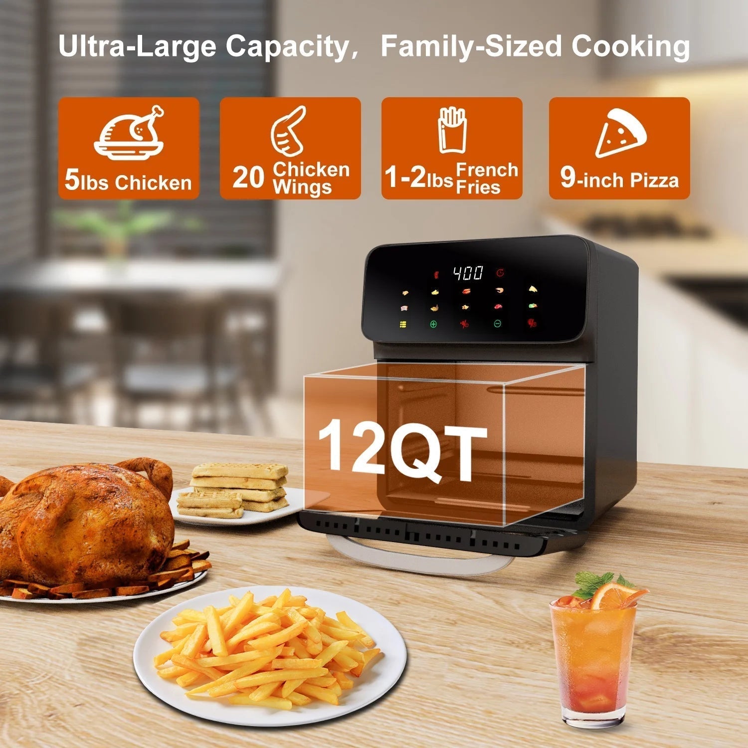 air fryer, touchscreen